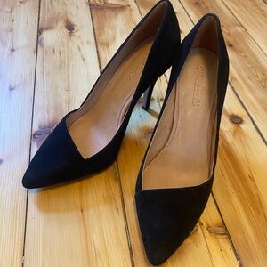 Madewell NIB Mira Heel Black faux suede